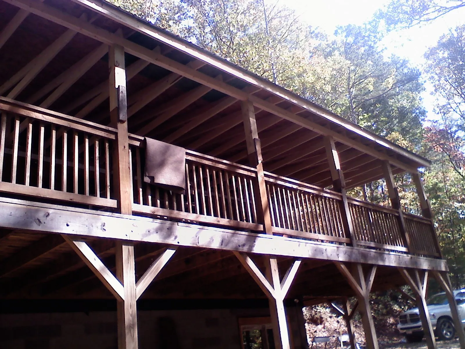 Timber framing under a new elevated porch and deck — Roof Leak Repair in Wellborn by Roofing Brothers